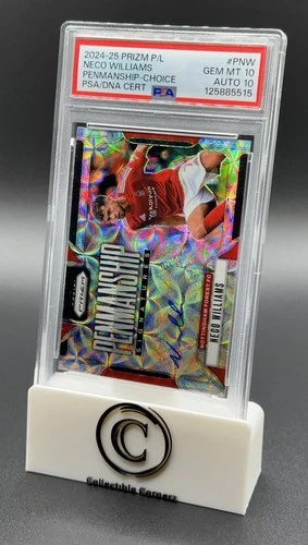 2024-25 PANINI PRIZM PREMIER LEAGUE PENMANSHIP #PNW NECO WILLIAMS AUTO PSA 10