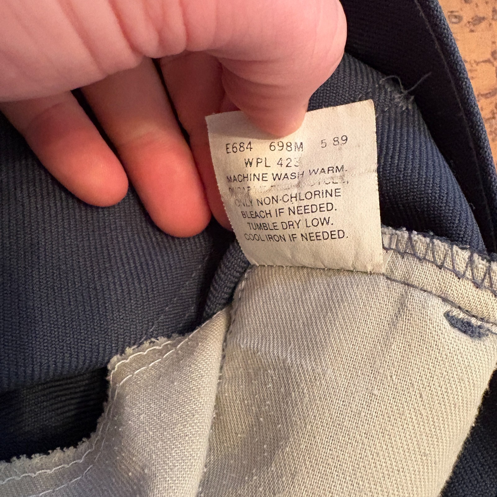 VTG Levis Mens Pants Sta-Prest Black Tab Blue Polyester 33x32 Rockabilly Disco thumbnail 5