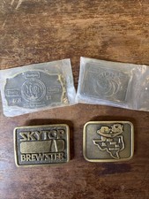 4 Random Brass Belt Buckle Lot