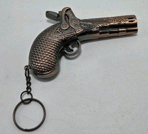 Flintlock Pistol Lighter Keychain ~3" As-Is Sparks Refillable Novelty Lighter 