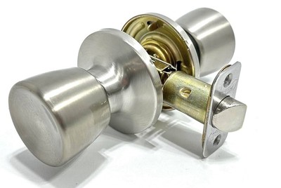 2 Passage Lockset shield security ball knob style satin nickel finish