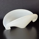 VTG Murano Italy White Opalescent Glass Archimede Seguso Medium Clam Shell Bowl