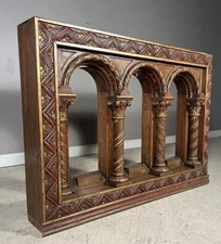 Fancy Painted Renaissance/Baroque Gilt Oak Wood Balustrade/Room Divider/Railing
