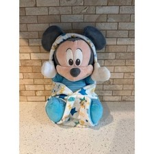 Disney Baby Mickey Mouse Plush Lovey Blanket Blue Swaddle Stuffed Animal"