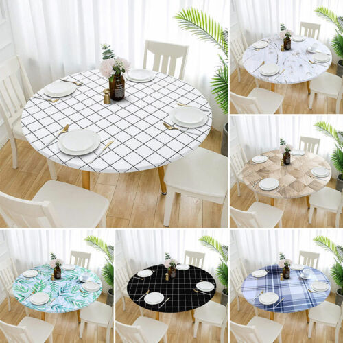 Elastic Stretch Fitted Tablecloth Patio, Fitted Round Picnic Table Covers