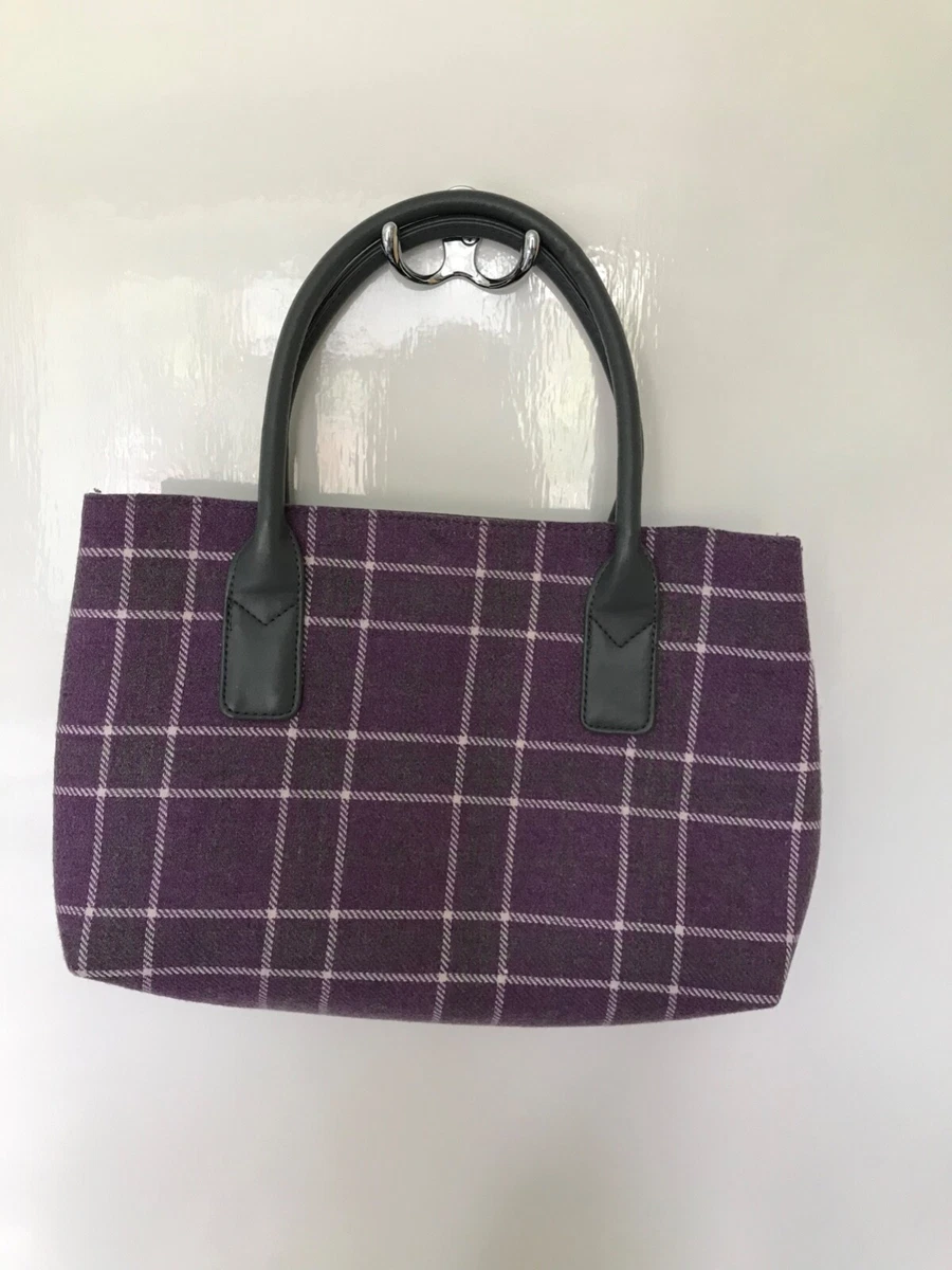 Purple Grey Check Quintessential Hand Bag