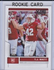 T.J. WATT ROOKIE CARD 2017 Score Football TJ Pittsbugh Steelers WISCONSIN RC