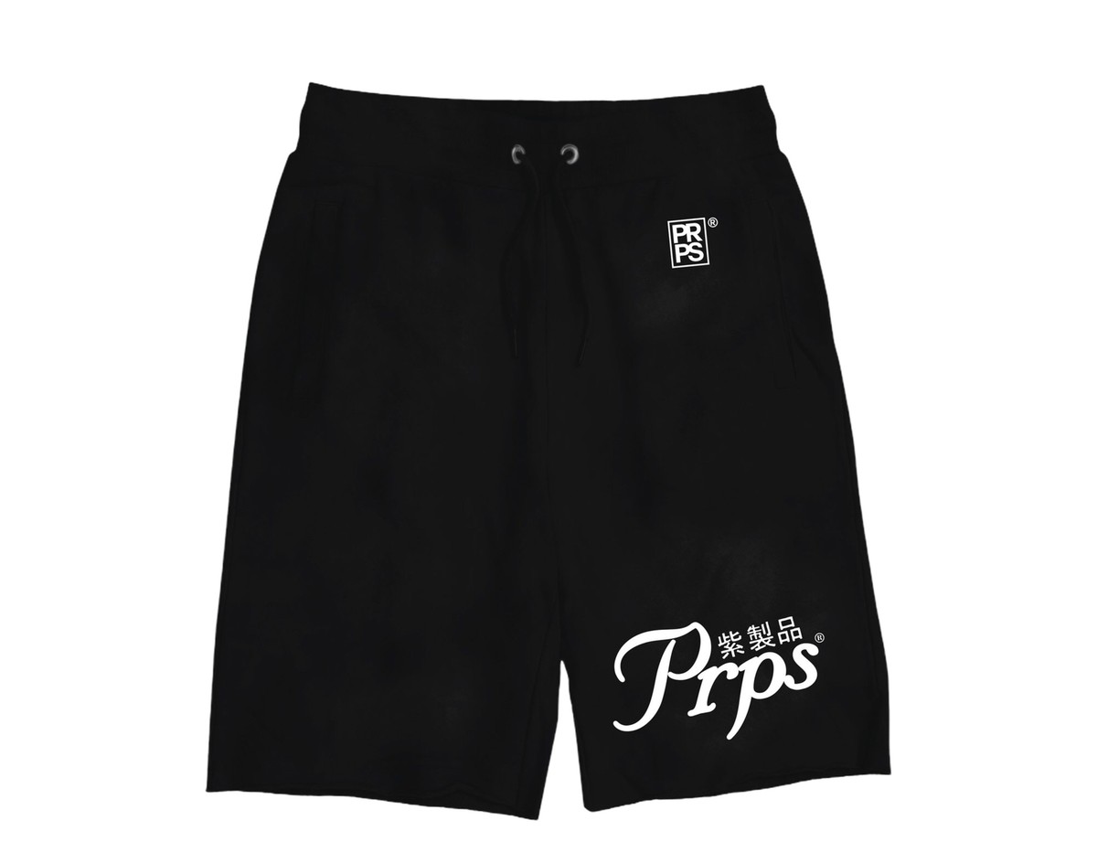Prps Rincon Black/White Men's Fleece Shorts E96P43SH-BLK