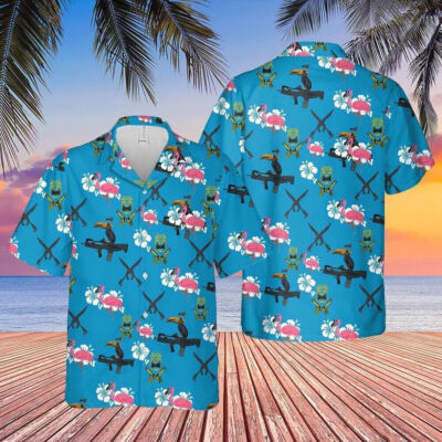 Flamingo Gun Theme Hawaiian Shirt Hawaiian Shirt For Men US Size S 5XL_6s6_57