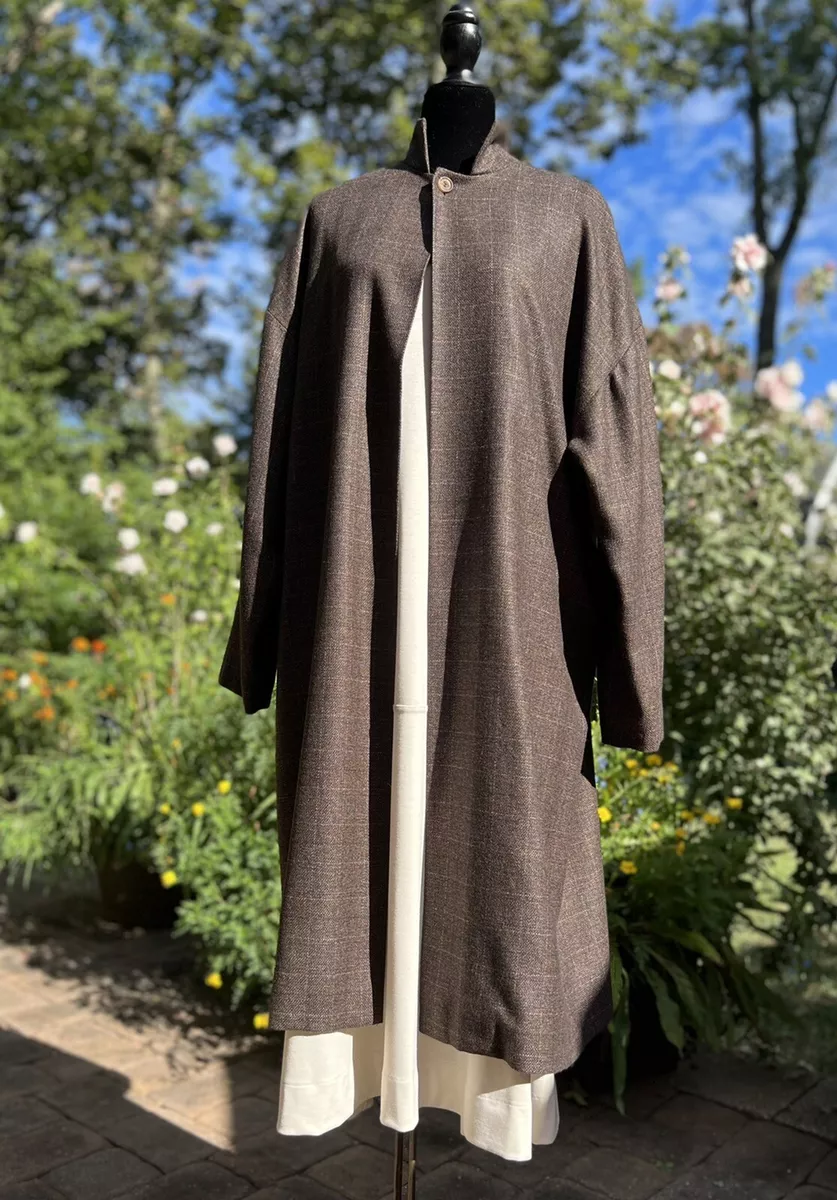 $3400 NWOT ESKANDAR (2) CASHMERE SILK ACHKAN LONG JACKET COAT SILK LINING