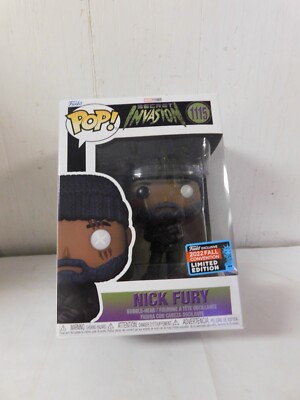 Funko Pop! Marvel Secret Invasion Nick Fury Bobble Head 2022 FallConv Ltd Ed NIB