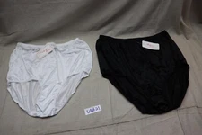 Intimate Fashions by Teri Vintage Nylon Brief High Waist Panty Black White Sz 10
