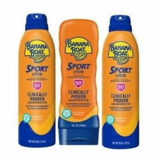 Banana Boat Sport Ultra Sunscreen Broad Spectrum SPF 50 3 Pack Open Box