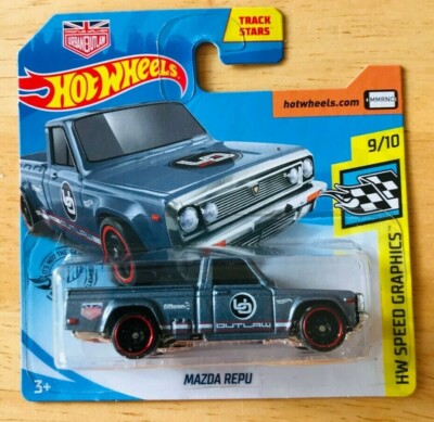 HOT WHEELS MAZDA REPU PICK UP SILBER HW GESCHWINDIGKEIT GRAFIK 9/10 NEUWERTIG KURZE KARTE
