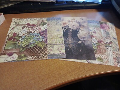 5X SHEETS NOSTALGIC/VINTAGE FOR SCRAPBOOKING/JOURNALS  +/- 13X9 CM (VIN842)