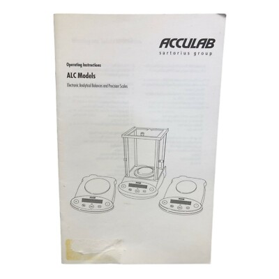 ACCULAB ALC MODELS SCALES BALANCES OPERATING INSTRUCTIONS