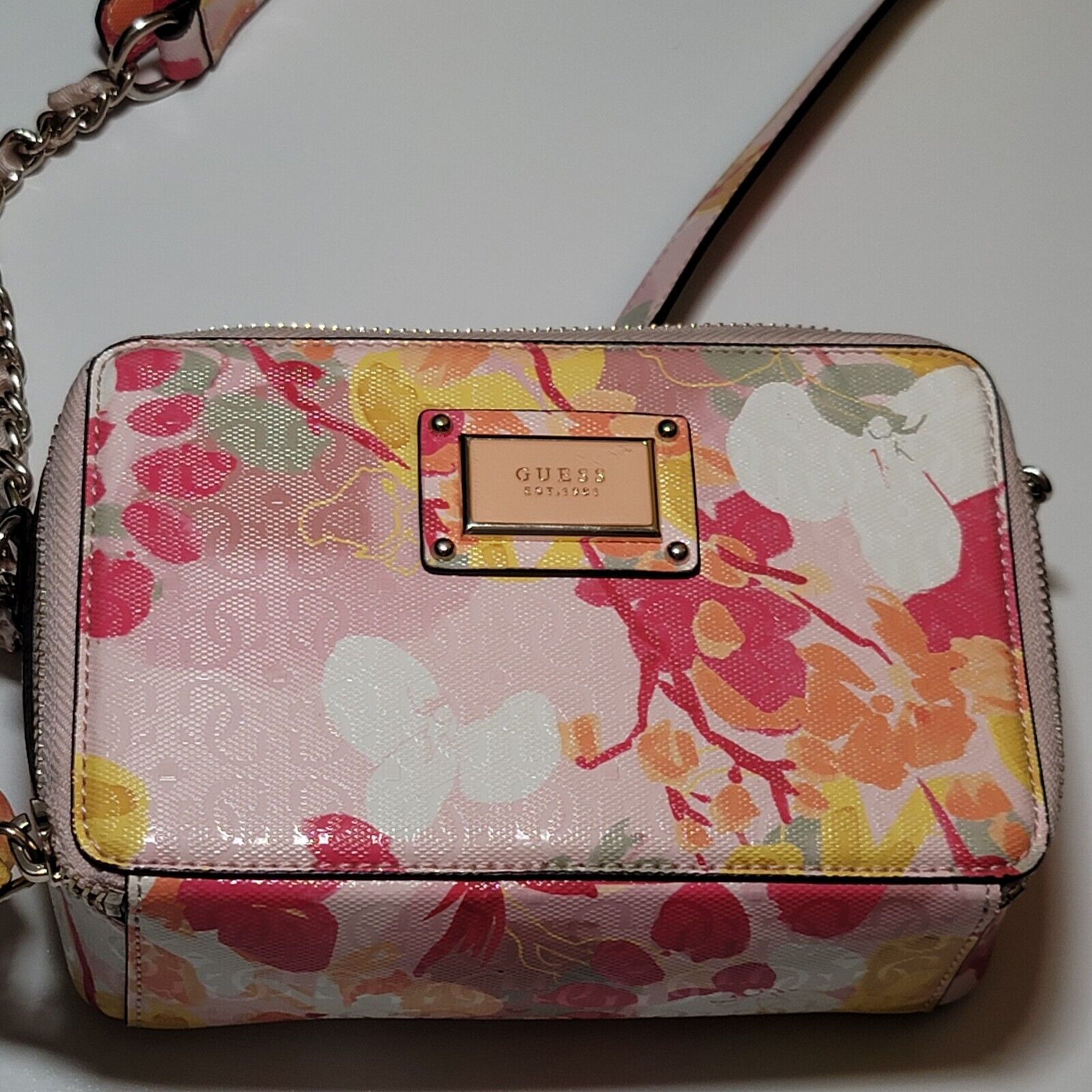 Shannon Crossbody Bag by Guess Floral Design 8" x… - image 9