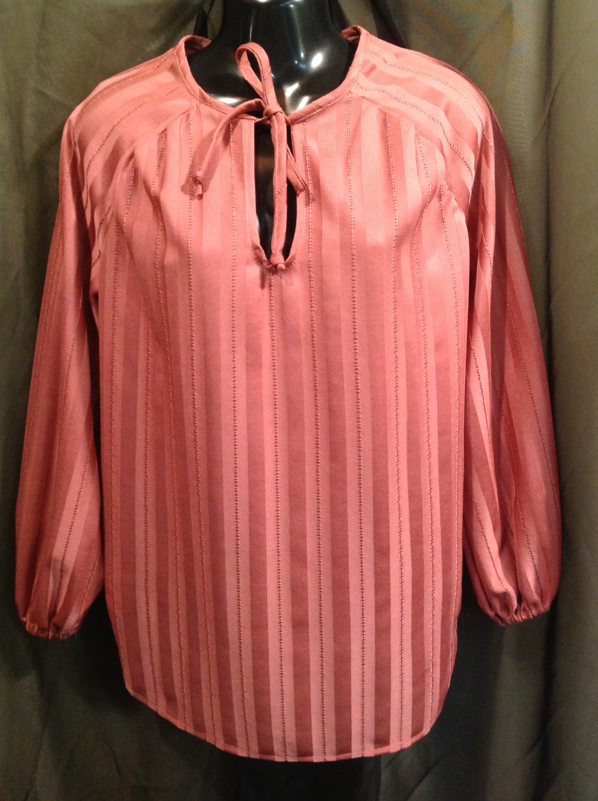 Vtg.70'S Salmon Color Knit Blouse Shirt TOP Womens Size MEDIUM eBay