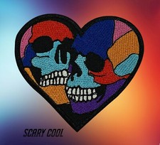 New Skull Colorful Heart Skeleton Horror Gothic Embroidered Biker Iron On Patch