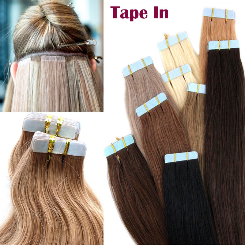 40pcs/60pcs Grade 7A Tape-In Human Hair Extensions 100% Real  display picture 1