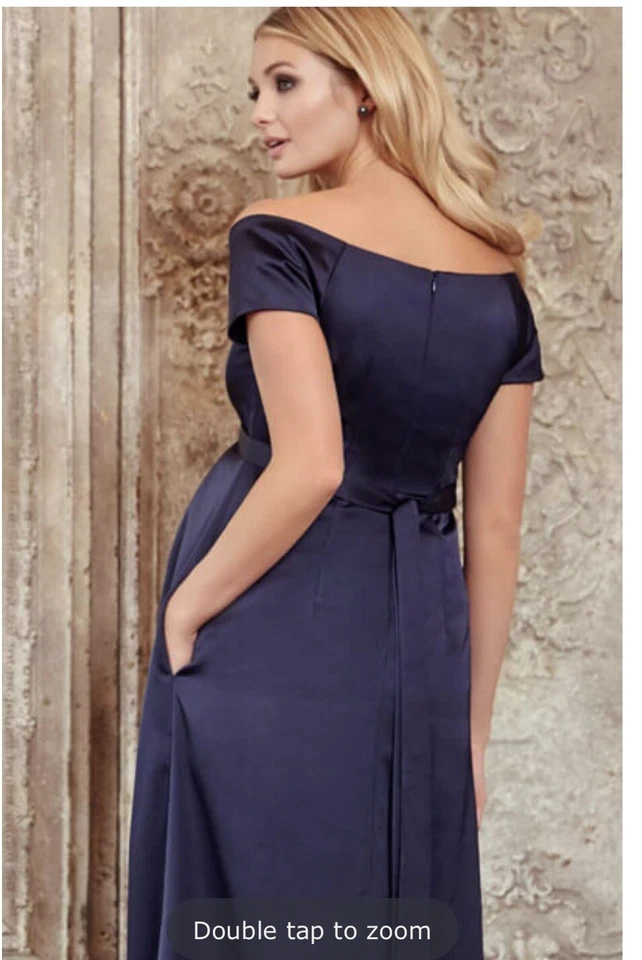 TIFFANY ROSE MATERNITY ARIA GOWN Midnight Blue Size 2 With Aurelia Vintage Sash - Image 4 of 4