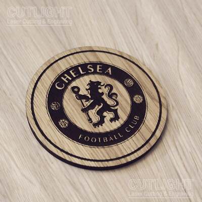 Lasergeschnittene Holzuntersetzer. Chelsea