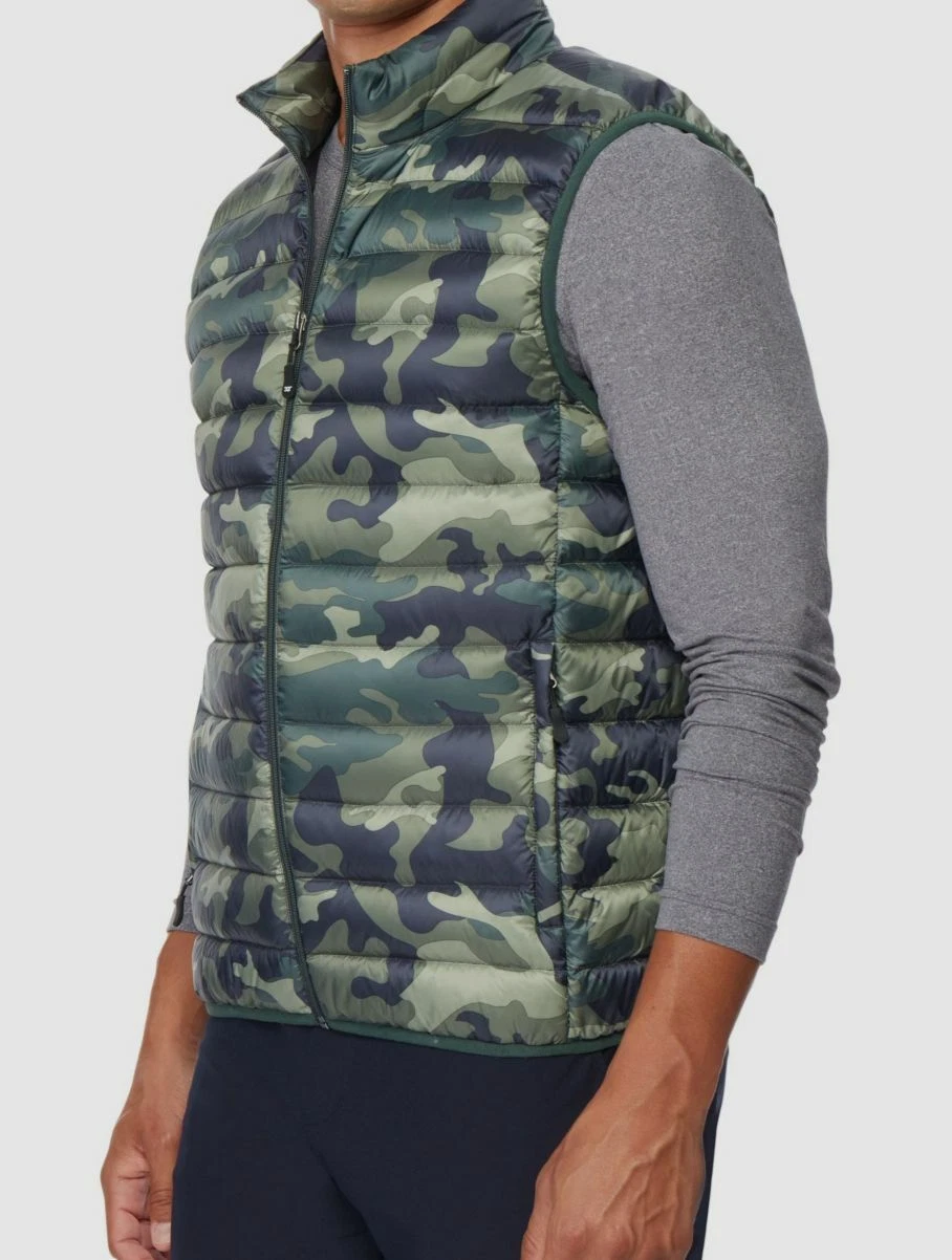 $100 32 Degrees Men's Green Camouflage Down Packable Vest Jacket Size Large