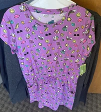 EXTREMELY ME GIRLS BG STICKERS PRINT DRESS SIZE 14 NEW WITH TAGS