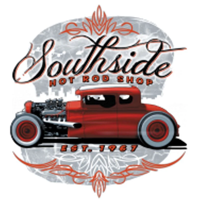 Chemise De Travail Sonar Gris V8 Oldschool Hot Rod Style 50 Coton Manche Courte - Photo 2/3