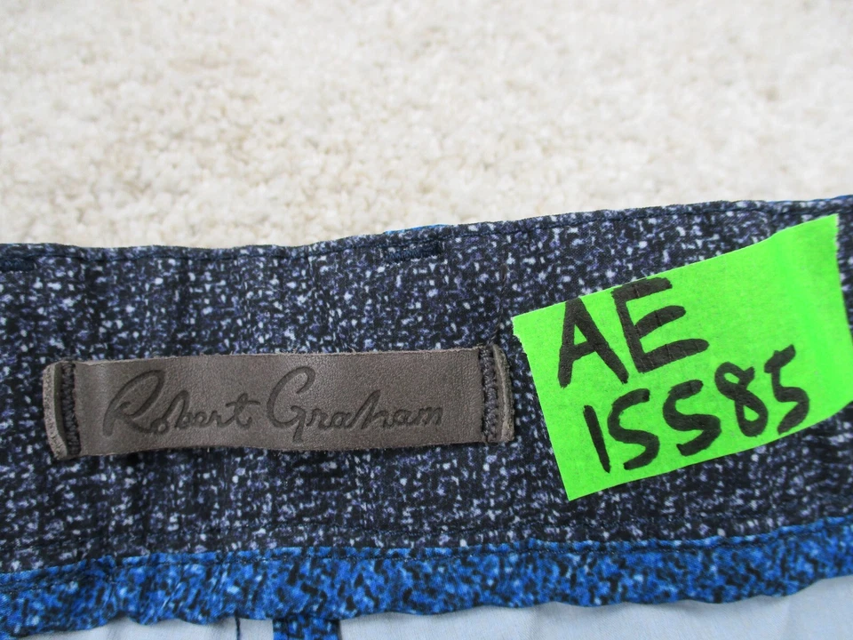 Pantalones Cortos Robert Graham Hombres 32 Azul Rendimiento Calce Clásico Preppy Chino Golf 32x8 Foto 4 de 4