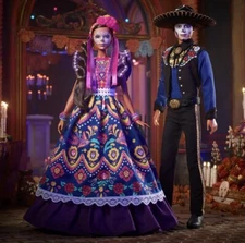 Ken & Barbie Dia De Los Muertos 2022 Day of The Dead Doll IN HAND Shipper Set 2