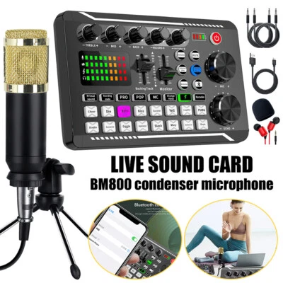 Podcast Equipment Bundle Condenser Microphone Audio Mixer Studio Recording Kit