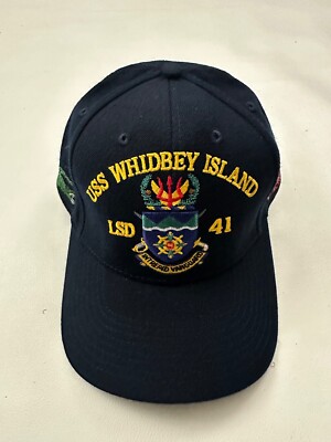 The Corps USS Whidbey Island LSD 41 Logo Blue Baseball Cap Hat One Size