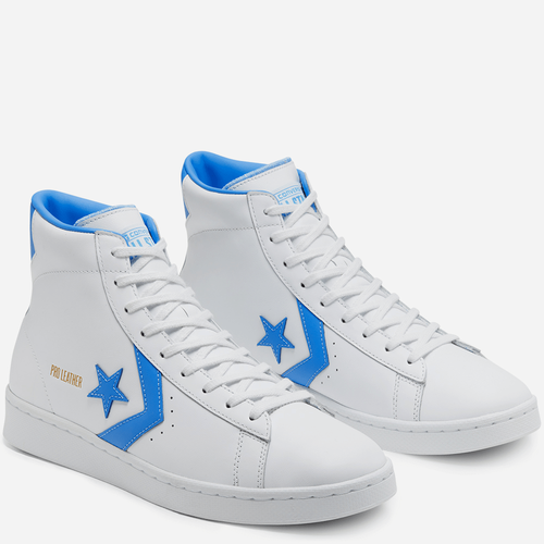 Original Mens Converse Pro Leather Mid Top White Blue Trainers Shoes 166813C  | eBay