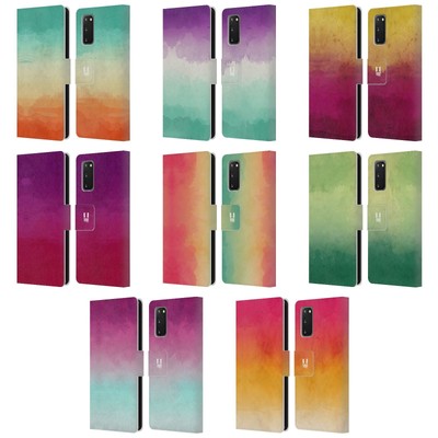 HEAD CASE DESIGNS WATERCOLOURED OMBRE LEATHER BOOK CASE FOR SAMSUNG PHONES 2