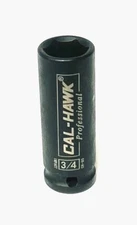 3/4" x 1/2" Dr Deep Impact Socket 6-Point, Made of CR-MO and Taiwan, BSS412