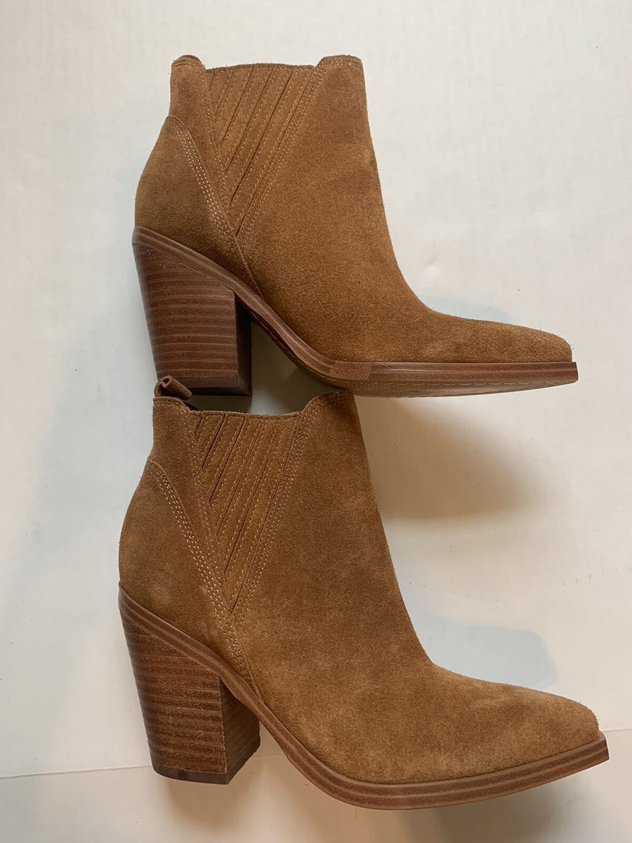 Marc Fisher Women's Gadri Pointed Toe Suede Ankle Boots Camel/Brown Size