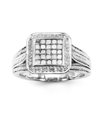 Runder quadratischer Princess-Diamantring 0,75 kt - sdk7