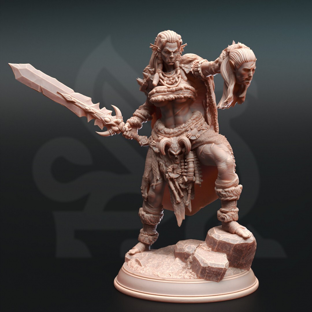 Brakaza Orc Goblin Barbarian Fighter Queen Miniature | D&D DnD | eBay