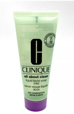 New!  Clinique All About Clean Liquid Facial Soap  Mild  2.5oz/75ml NWOB Travel