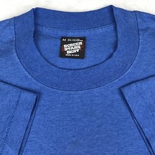 vintage 80s BLANK BLUE SCREEN STARS BEST PAPER THIN T-Shirt SMALL single stitch