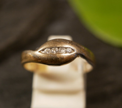 Vintage 925 Sterling Silber Ring Vergoldet Zirkonia Signiert Crislu Corporation