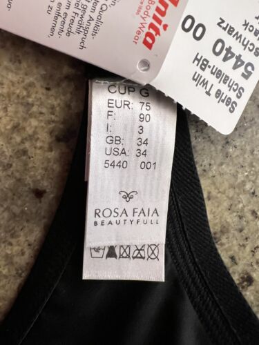 Anita Rosa Faia Twin Contour Underwire Bra 34G Microfiber T Shirt Bra Black NWT! - Picture 8 of 11