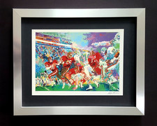 LEROY NEIMAN +  1980's VINTAGE SIGNED PRINT FRAMED + " 49ERS VS DOLPHINS "