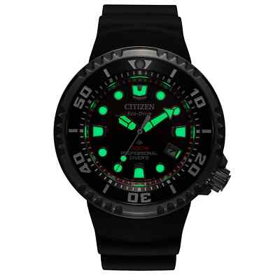Citizen Men's Promaster Diver Watch Eco-Drive Date Black Watch