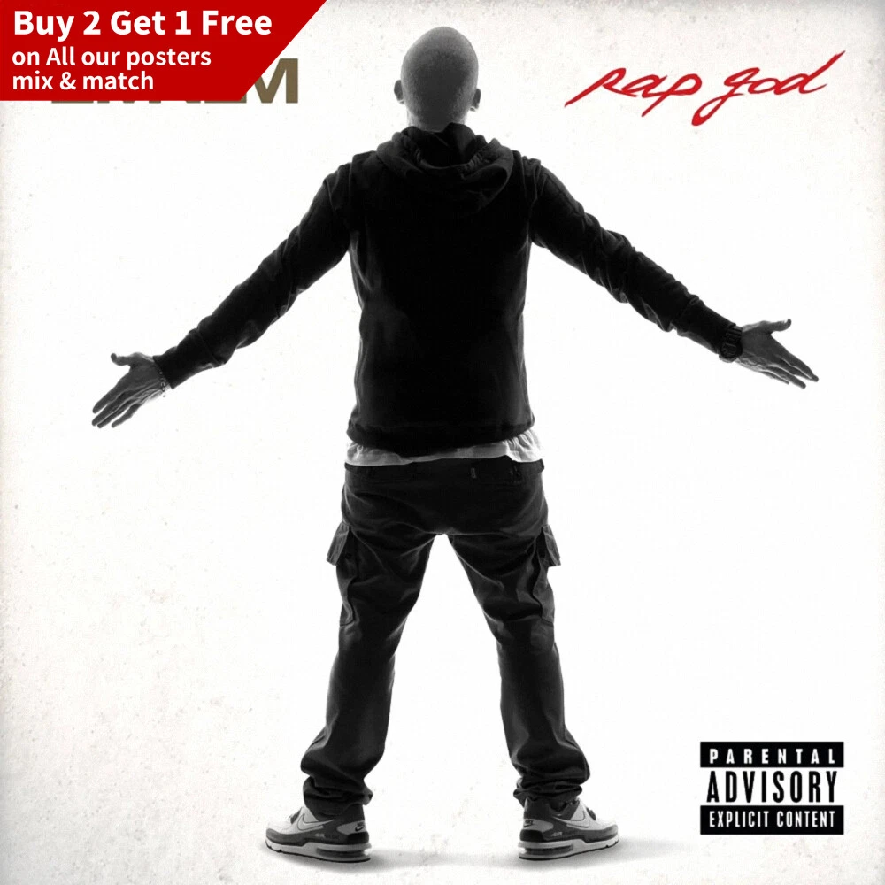 Rap God - Eminem Album Cover Poster 12x12" 20x20" Music Art Silk Print