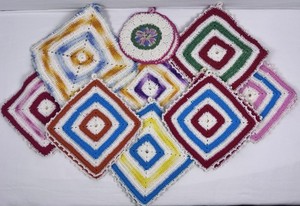 Crotchet Pot Holders Hot Pads Handmade Lot of 18 Granny Square