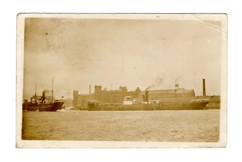 X665 Egypt – 1914 Ships at Harbour – Early RPPC Photo Postcard