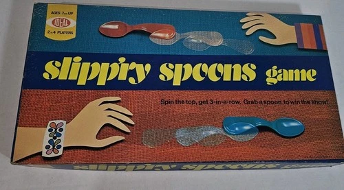 Vintage 1970 Ideal Board Game Slipp'ry Spoons Slippery Rare Family Fun