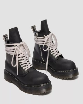DR. MARTENS X RICK OWENS FW25 QUAD SOLE STEEL TOE BOOT OILY NUBUCK